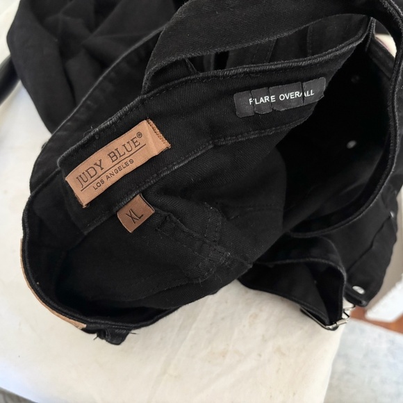 Judy Blue High Waist Tummy Control Top Retro Flare Overall Jeans - Picture 3 of 6